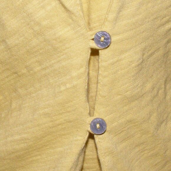 FRESH PRODUCE Top, S, Yellow, Solid, Button Back, Mid length sleeves, Wider neck - Picture 8 of 13